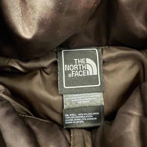 North Face Jacket Women Small Brown 550 Down Puffer Quilted Winter Coat Full Zip - Picture 13 of 15